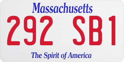MA license plate 292SB1