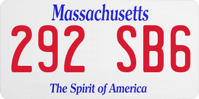 MA license plate 292SB6