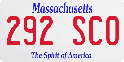 MA license plate 292SC0