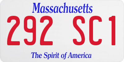 MA license plate 292SC1