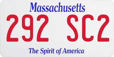 MA license plate 292SC2