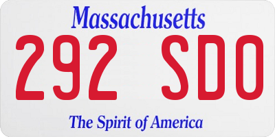 MA license plate 292SD0
