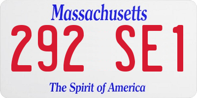 MA license plate 292SE1