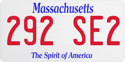 MA license plate 292SE2