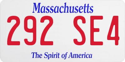MA license plate 292SE4