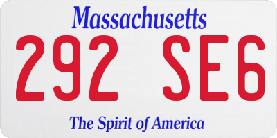 MA license plate 292SE6