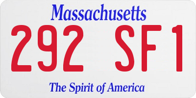 MA license plate 292SF1