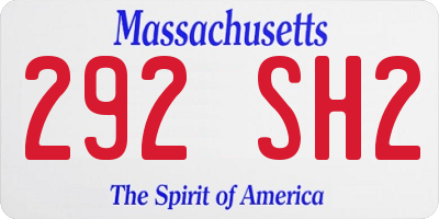 MA license plate 292SH2