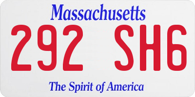 MA license plate 292SH6