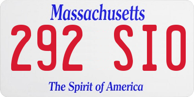 MA license plate 292SI0