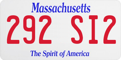 MA license plate 292SI2