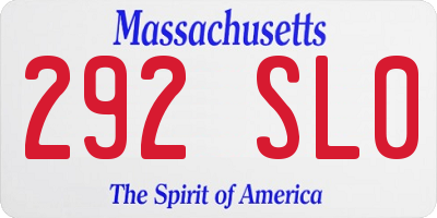 MA license plate 292SL0