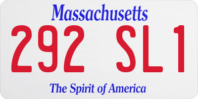 MA license plate 292SL1