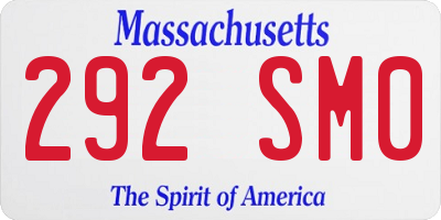MA license plate 292SM0