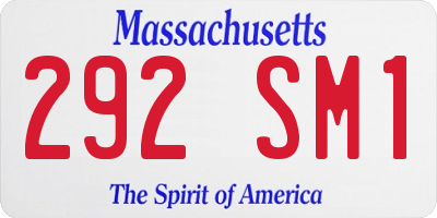 MA license plate 292SM1