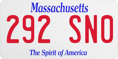 MA license plate 292SN0