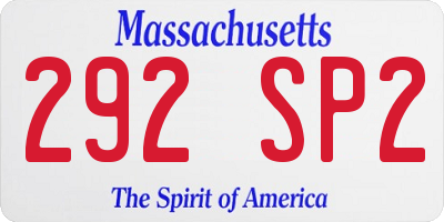 MA license plate 292SP2