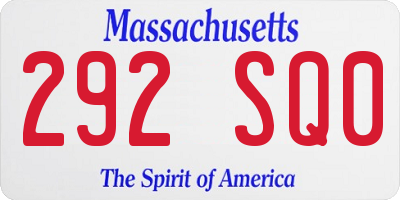 MA license plate 292SQ0