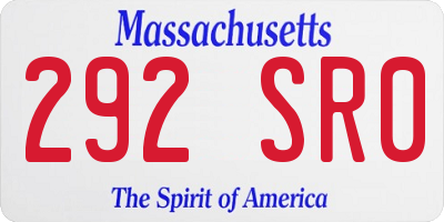 MA license plate 292SR0