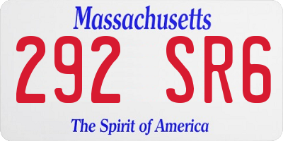 MA license plate 292SR6