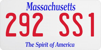 MA license plate 292SS1