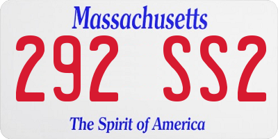 MA license plate 292SS2