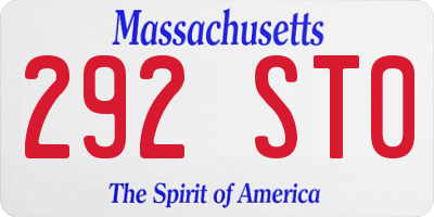 MA license plate 292ST0