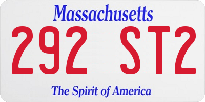 MA license plate 292ST2