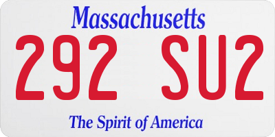 MA license plate 292SU2