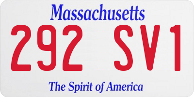 MA license plate 292SV1