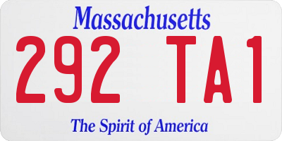 MA license plate 292TA1