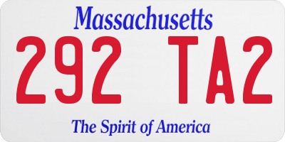 MA license plate 292TA2