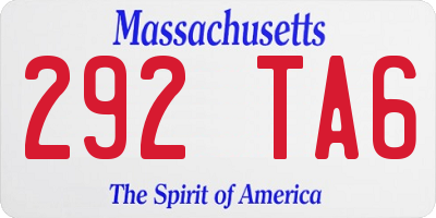 MA license plate 292TA6
