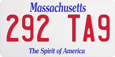MA license plate 292TA9