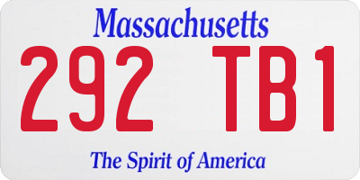 MA license plate 292TB1