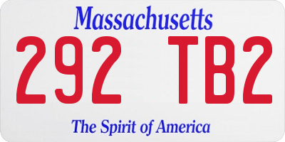 MA license plate 292TB2