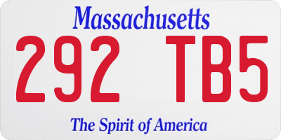 MA license plate 292TB5