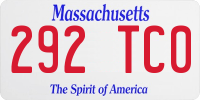 MA license plate 292TC0