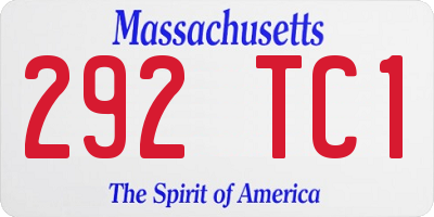MA license plate 292TC1