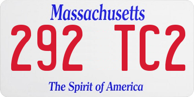 MA license plate 292TC2