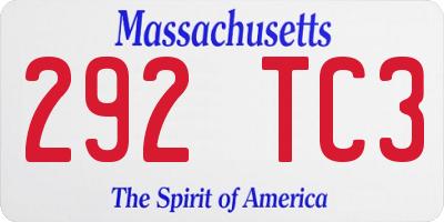 MA license plate 292TC3
