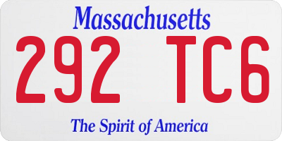 MA license plate 292TC6