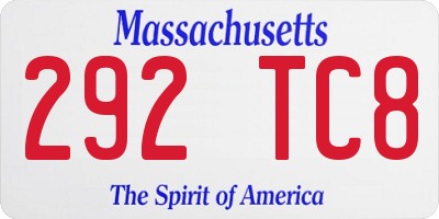 MA license plate 292TC8