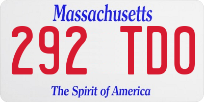 MA license plate 292TD0