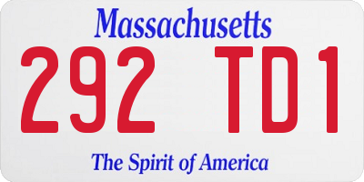 MA license plate 292TD1