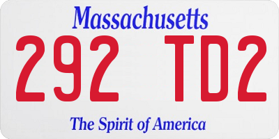 MA license plate 292TD2