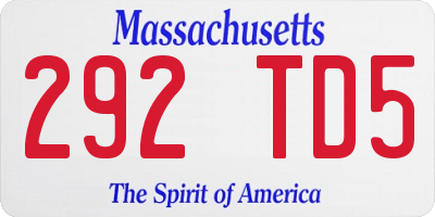 MA license plate 292TD5