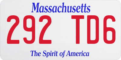 MA license plate 292TD6