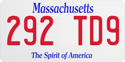 MA license plate 292TD9