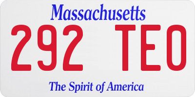 MA license plate 292TE0